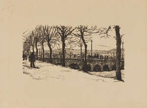 
	
		Jakob Nussbaum, 
		German 1873-1941- 
		Tree-lined avenue, 1917; 
		lithograph on wove,...