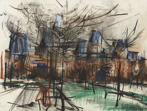 Eugenio Chicano, Spanish 1935-2019- Real Museo, 1965; pastel on paper, signed, dated and inscribed...