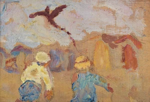 Erna Hoppe-Kinross,&nbsp;German/British 1875-1964 -&nbsp;Three works including 'Beach scene';&nbsp;oil on...