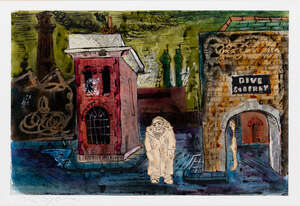 
	
		Peter Jones, 
		British 1917-2008 - 
		 
		Dive Soberly, c.1945; 
		 
		collage, ink and...