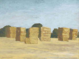 
	
		Lynton Lamb RDI, FSRA, FSIA,  
		British 1907-1977 - 
		Harvest Field; 
		 
		oil on...