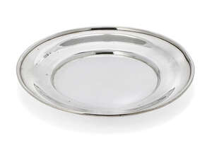 
	
		A silver plate, Sheffield, c.1934, Viner's Ltd., of plain, circular form, dia., 23cm,...
