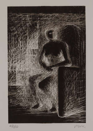 
	
		Henry Moore OM CH FBA, 
		British 1898-1986- 
		 
		Seated Figure IV: Reverse Lighting...