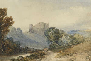 
	
		William Callow RWS FRGS, 
		British 1812-1908- 
		 
		Goodrich Castle on River Wye;...