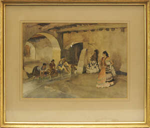 
	
		After Sir William Russell Flint RA RSW PRWS, Scottish 1880-1969 
		 
		The Unwelcome...