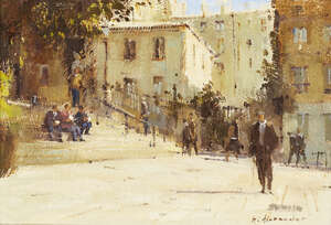 
	
		Matthew Alexander, 
		British b.1953- 
		Montmartre; 
		oil on board, signed, 19x27cm...