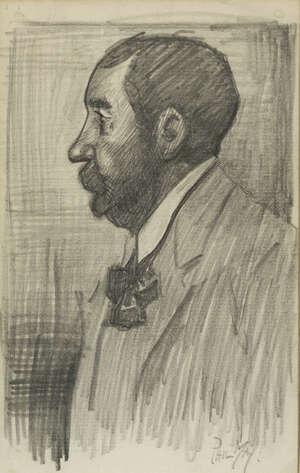 
	
		Philip William May RI RP NEAC, 
		British 1864-1903- 
		 
		Study portrait of a...