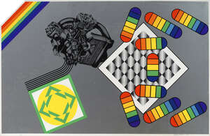 
	
		Peter Philips, 
		British b.1939- 
		 
		Pneumatics, 1968; 
		 
		screenprint in colours...