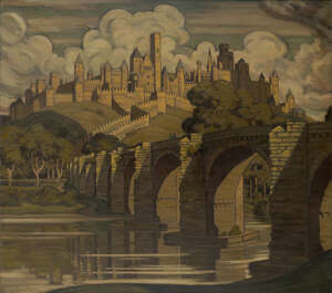 
	
		Sir Claude Francis Barry RBA, 
		British 1883-1970 - 
		Carcassonne; 
		oil on canvas,...