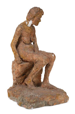 Stella Steyn,
Irish 1907-1987 -
Seated nude;
plaster maquette, H47 x W25 cm (ARR)