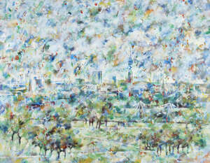 
	
		Simon Dobbs, British b.1937- View from the Hill; oil on canvas, sign with initials and...