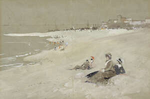 
	
		Attributed to William Frederick 'Fred' Mayor, 
		British 1865-1916-
		 
		The Lido at...