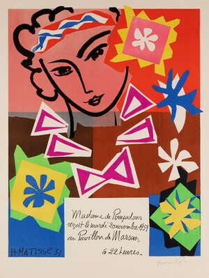 
	
		Henri Matisse, 
		French 1869-1954- 
		 
		Madame de Pompadour, Pavillon de Marsan,...