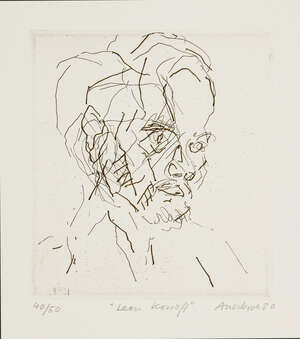 
	
		Frank Auerbach,
		German/British b.1931-
		 
		Leon Kossoff [Marlborough 11],...