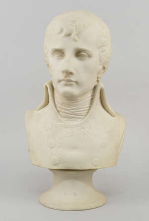 
	
		A modern composition marble bust of Napoleon, possibly after Canova, signed Canova to...
