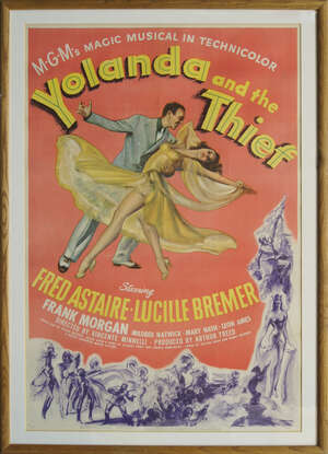 
	
		Yolanda and the thief, 1945, a film poster, printed by Tooker Litho. Co, New York, framed...