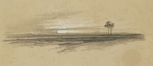 
	
		Edward Lear, 
		British 1812-1888- 
		 
		Sunset over a desert landscape; 
		 
		