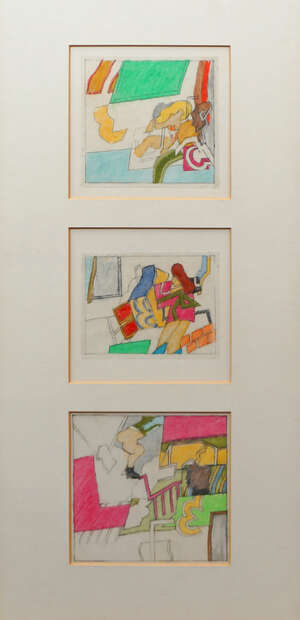 
	
		British Pop Art School, 
		c.1960s- 
		 
		Untitled; 
		 
		pencil and coloured crayon...