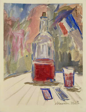
	
		Maurice Utrillo, 
		French 1883-1955-
		Wine of the 14th July, from the Vineyard...