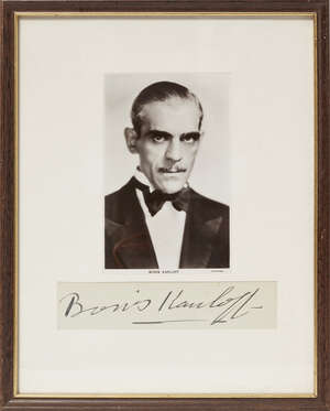 
	
		A photograph of the actor Boris Karloff, titled Boris Karloff Universal, together with a...