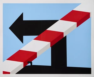 Allan D'Arcangelo,&nbsp;American, 1930-1998,&nbsp;
US Highway #1, 1978;&nbsp;
screenprint in colours on wove,&nbsp;
