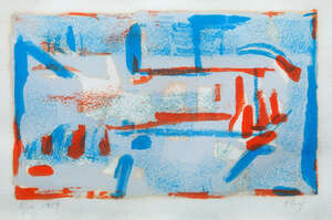 
	
		European School, mid 20th century- Abstract composition; screenprint in colours, signed...