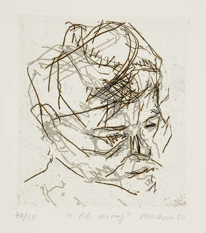 
	
		Frank Auerbach,
		German/British b.1931-
		 
		RB Kitaj [Marlborough 10], 1980;
		 
		