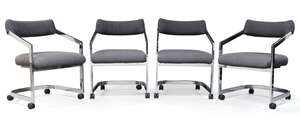 
	
		Milo Baughman (1923-2003), a set of four chromed chairs, for the Design Institute of...