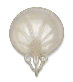 
	
		A Mughal-style white jade cup, India, 19th century, the shallow lobed cup thinly carved...
