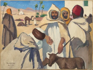Gaston Balande,&nbsp;French 1880-1970 -&nbsp;Bergers Marocains, 1929;&nbsp;oil on canvas, signed, inscribed and...