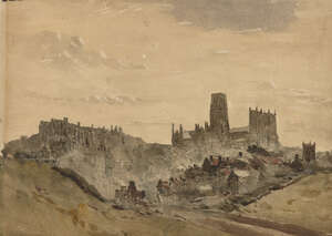 George Haydock Dodgson OWS, 
		British 1811-1880- 
		 
		Durham Castle, c.1860; 
		 
		watercolour, 23x32cm., (mounted, unframed) 
		 
		Provenance: 