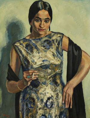 
	
		Adrian Paul Allinson ROI RBA,
		British 1890-1959-
		 
		Portrait of a Spanish lady...