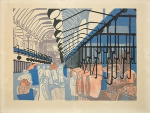 Edward Bawden CBE RA,&nbsp;British 1903-1989,&nbsp;Smithfield Market, from Six London Markets, 1967;&nbsp;