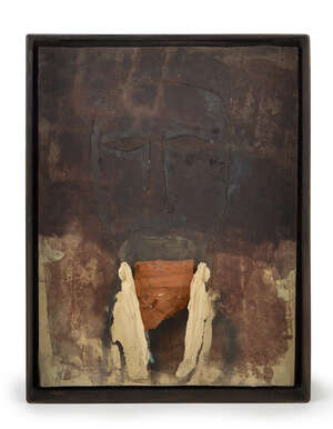 
	
		Mimmo Paladino Hon RA, 
		Italian b.1948 - 
		Maesta, 1998; 
		 
		terracotta and metal,...