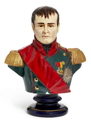 
	
		A porcelain portrait bust by Michael Sutty of Napoleon Bonaparte, edition 67/250, printed...