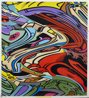
	
		Pro176,
		French, b.1976-
		 
		Astral Wave, 2014;
		 
		screenprint in colours on...