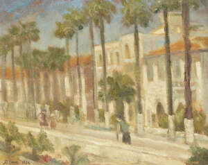 
	
		Frederick Gore CBE RA,
		British 1913-2009-
		 
		Kos Town Avenue, Greece, 1954;
		 
		