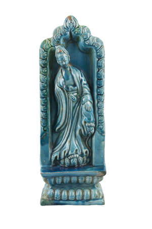 
	
		A Chinese stoneware monochrome votive plaque, Xuande mark, late Qing dynasty, with...