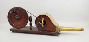 
	
		A mahogany and brass mechanical bellows, 19th century, together with a copper and wrought...