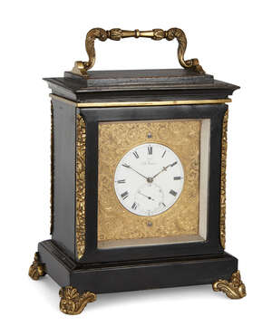 
	
		A Regency miniature mantel timepiece, by Barraud, Cornhill, early 19th century, the...
