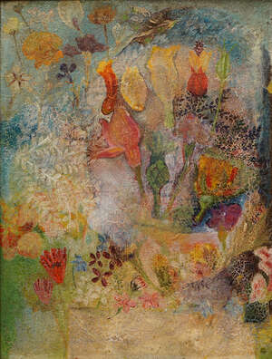 East Anglian School, 
		20th century- 
		 
		Flowers in a bowl; 
		 
		oil on board, 23x17.5cm 
		 
		Provenance:  Aitken Dott & Son, Edinburgh, acco