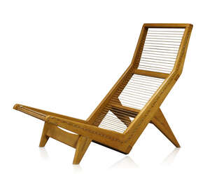 
	
		Barney Heron, a beech lounge chair 
		c.1950's 
		a scarce example, the tapered and...