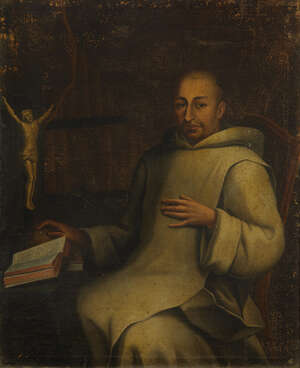 
	
		Italian School, 
		18th century-
		 
		Portrait of a Dominican friar seated...