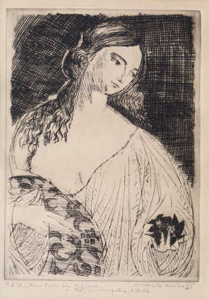 
	
		Mario Micossi, Italian 1926-2005- Dalla Flora Del Tiziano, 1963; etching, signed titled and...
