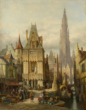 
	
		Henry (Henri) Schäfer, 
		 
		French 1833-1916- 
		 
		Views of a Northern European...