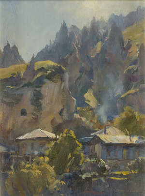 
	
		Trevor Chamberlain RSMA ROI, 
		British b.1933 -  
		 
		Jagged Rock Formation,...