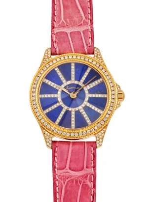 Kutchinsky. A diamond set quartz wristwatch with lapis lazuli dialClout&eacute;, Number 79, Circa 1990