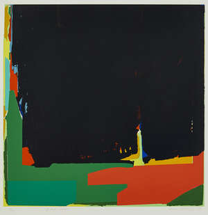 
	
		Mario Dubsky, 
		British 1939-1985-
		 
		Red and Green, 1972;
		 
		screenprint in...