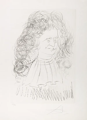 Salvador Dal&iacute;,&nbsp;Spanish 1904-1989,&nbsp;Le portrait de La Fontaine, from Le Bestiaire de La Fontaine...