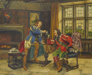 
	
		Alfred Lyndon Grace, 
		 
		British 18671949- 
		 
		Cavaliers Toast; 
		 
		oil on...